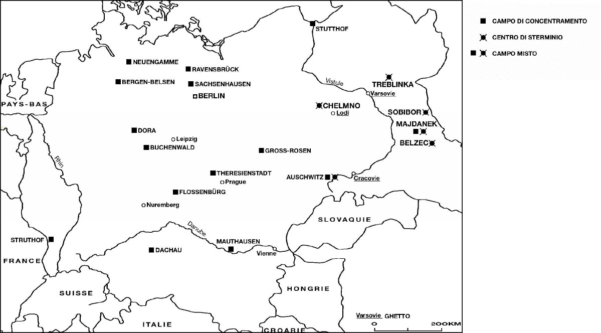 Mappa dei campi di concentramento